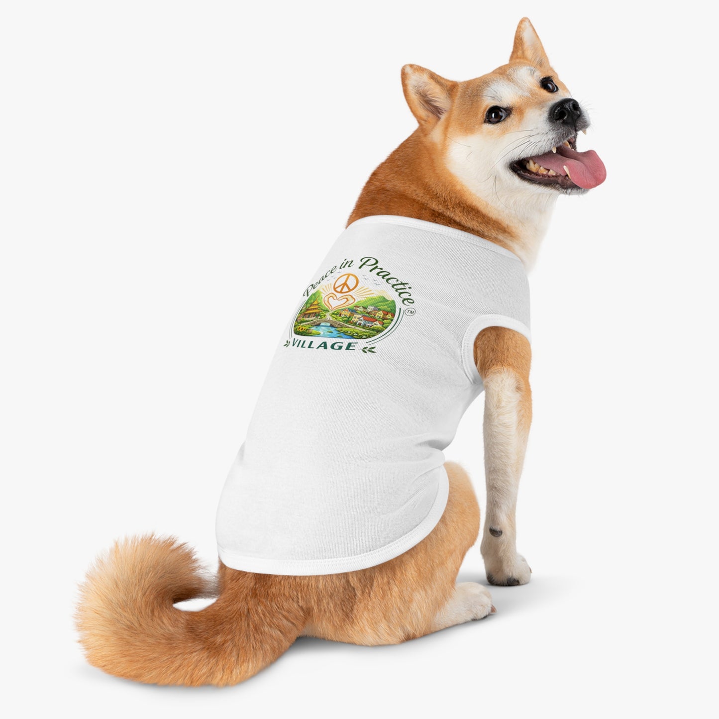 Peace in Practice Village Pet Tank Top — Hippie Peace Sign Dog Shirt