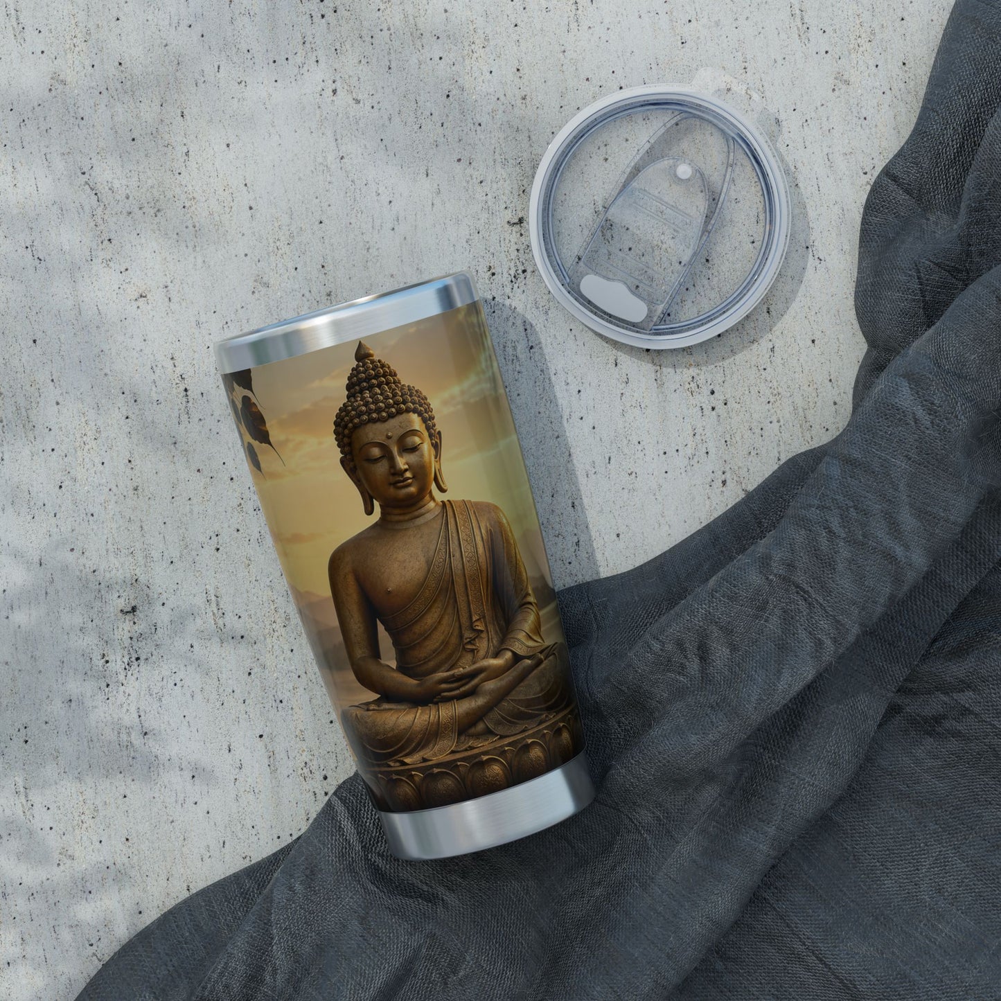Buddha Sunrise 20oz Tumbler — Travel Mug with Serene Lotus & Meditation Design
