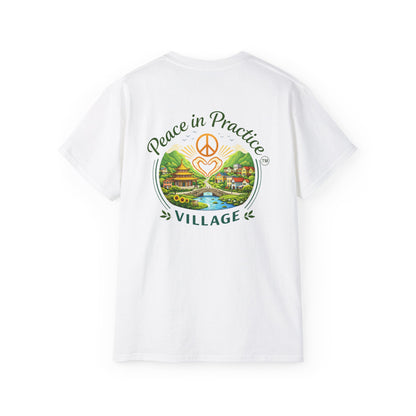 Different Brand -  "Today is going to be my peaceful day" Front Quote + Peace in Practice Village Back Graphic