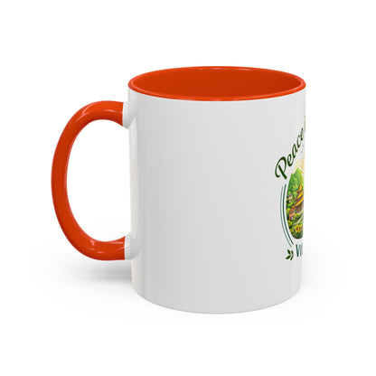 Peace in Practice Village Mug — Colorful 11oz/15oz Ceramic Coffee Cup