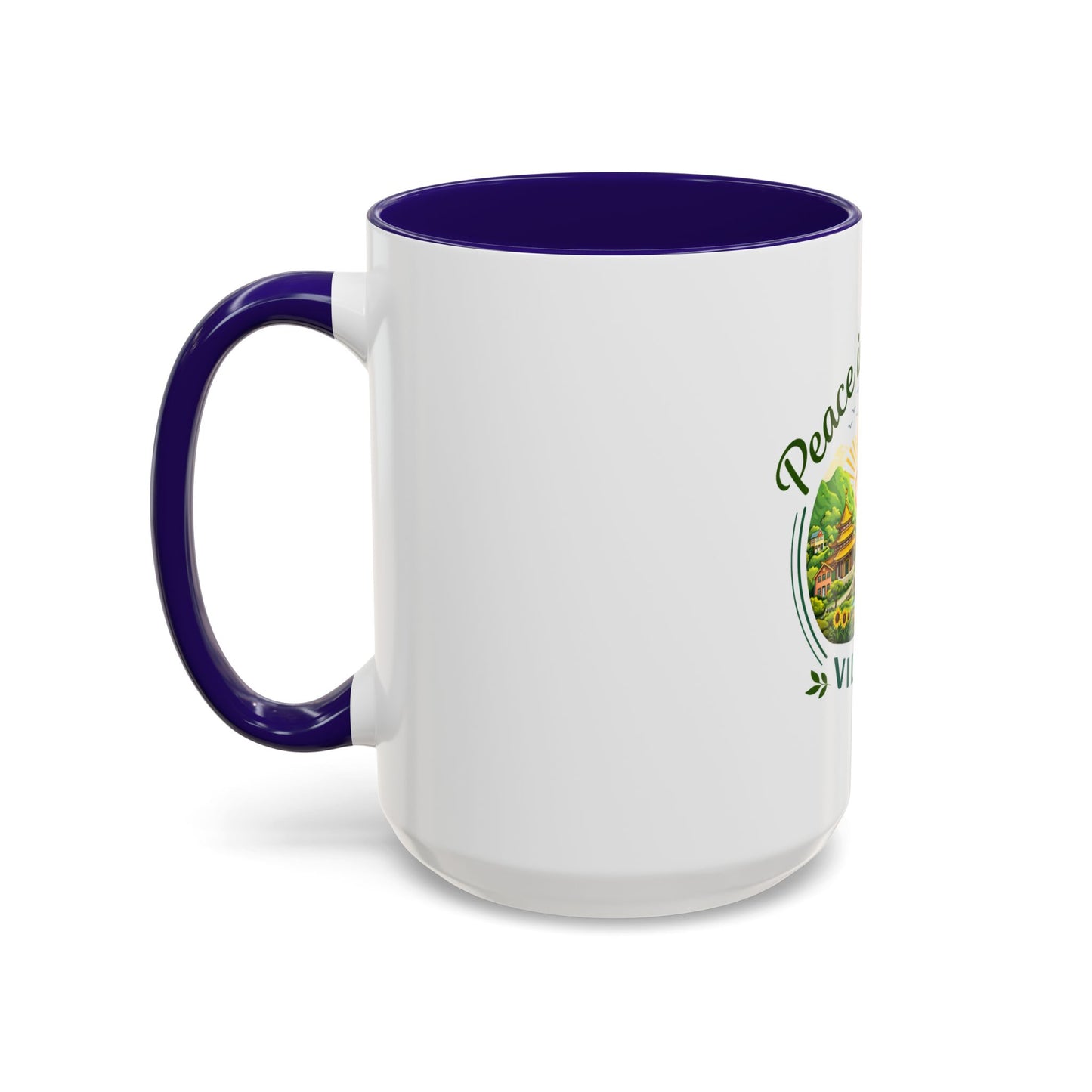 Peace in Practice Village Mug — Colorful 11oz/15oz Ceramic Coffee Cup