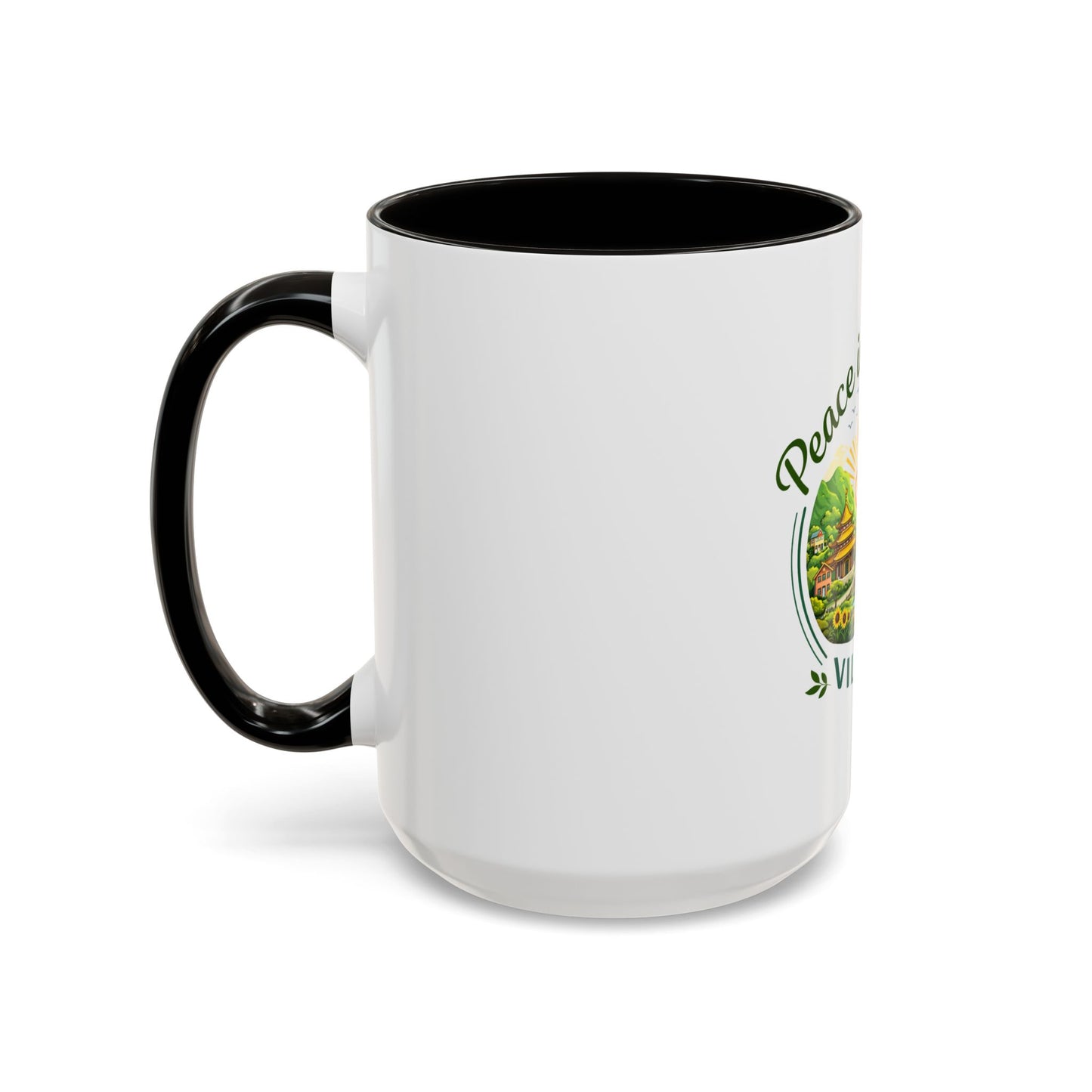 Peace in Practice Village Mug — Colorful 11oz/15oz Ceramic Coffee Cup