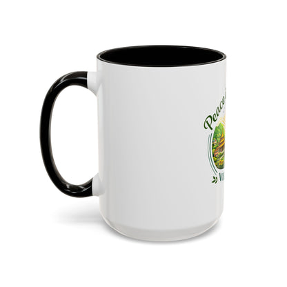 Peace in Practice Village Mug — Colorful 11oz/15oz Ceramic Coffee Cup
