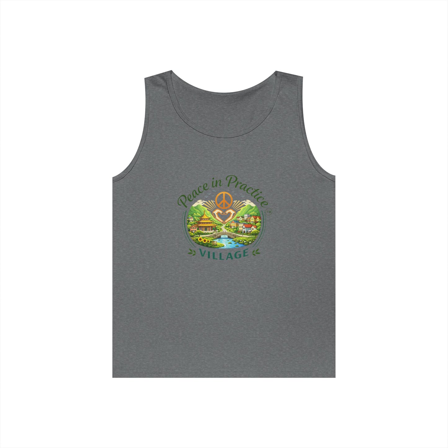 Peace in Practice Village Tank Top – Peace Sign Nature Graphic