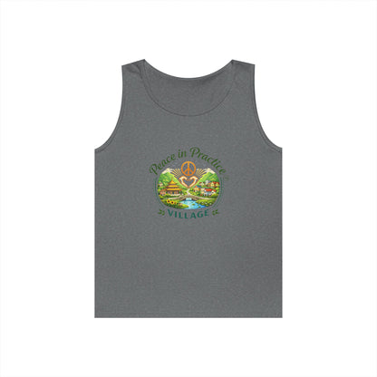 Peace in Practice Village Tank Top – Peace Sign Nature Graphic