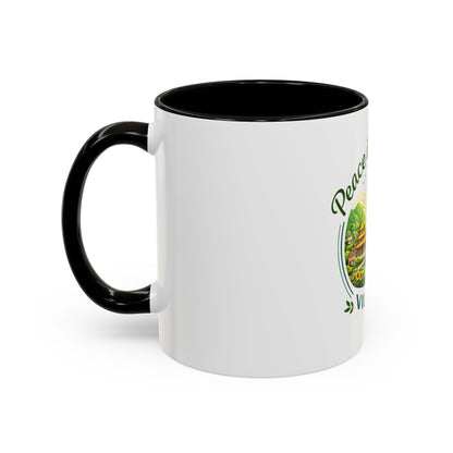 Peace in Practice Village Mug — Colorful 11oz/15oz Ceramic Coffee Cup