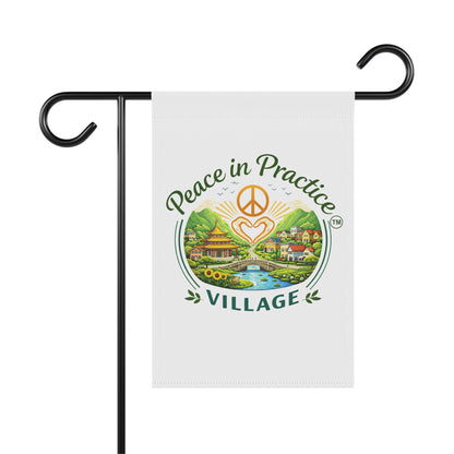 Peace in Practice Village Garden Flag — Decorative Outdoor House Banner