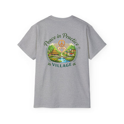 Different Brand -  "Today is going to be my peaceful day" Front Quote + Peace in Practice Village Back Graphic
