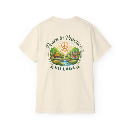 Different Brand -  "Today is going to be my peaceful day" Front Quote + Peace in Practice Village Back Graphic