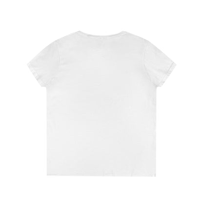 Peace in Practice Village Ladies' V-Neck T-Shirt — Retro Nature Peace Sign Tee