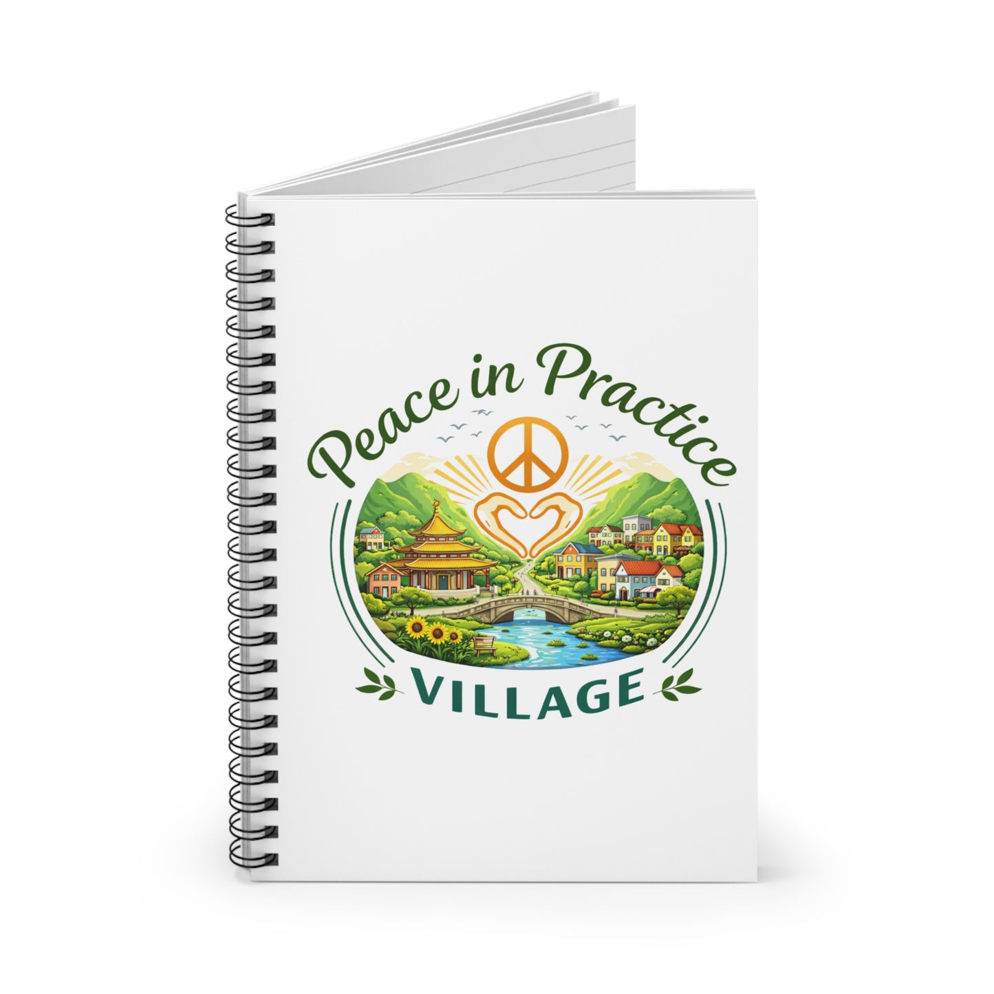 Peace in Practice Village Spiral Notebook — Ruled Journal with Peaceful Village Design