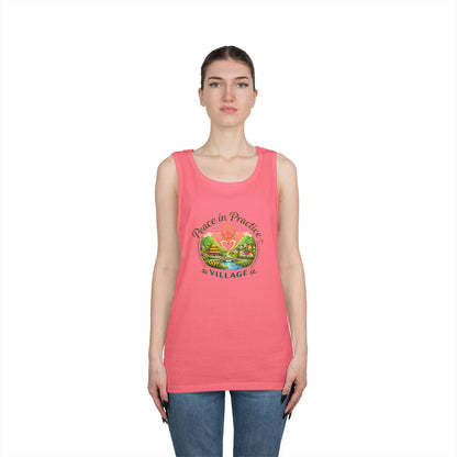 Peace in Practice Village Tank Top – Peace Sign Nature Graphic