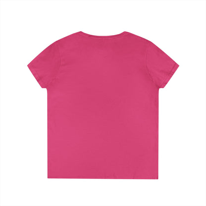 Peace in Practice Village Ladies' V-Neck T-Shirt — Retro Nature Peace Sign Tee