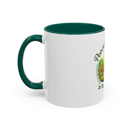 Peace in Practice Village Mug — Colorful 11oz/15oz Ceramic Coffee Cup