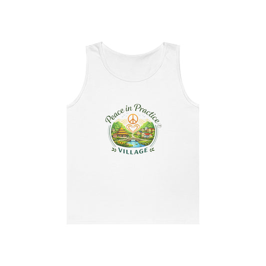Peace in Practice Village Tank Top – Peace Sign Nature Graphic
