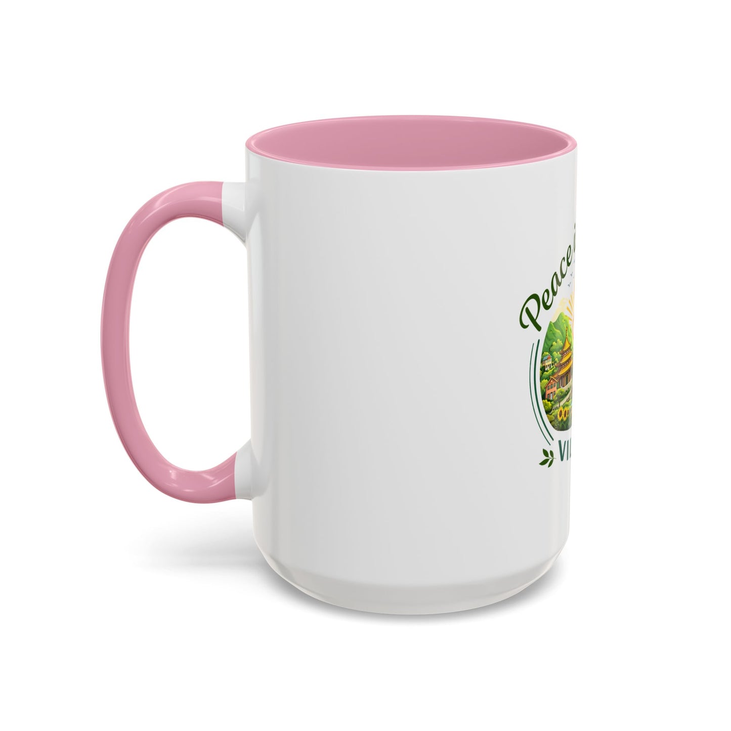 Peace in Practice Village Mug — Colorful 11oz/15oz Ceramic Coffee Cup