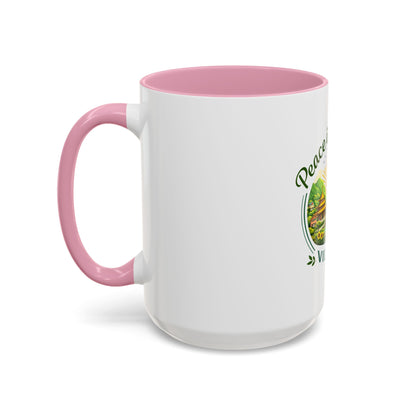 Peace in Practice Village Mug — Colorful 11oz/15oz Ceramic Coffee Cup