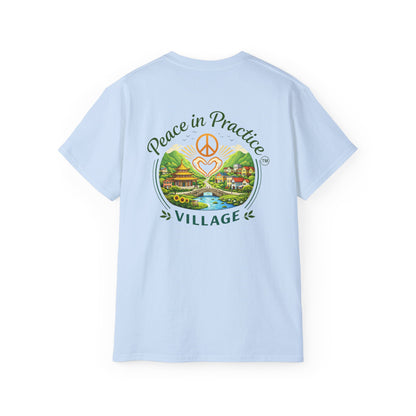 Different Brand -  "Today is going to be my peaceful day" Front Quote + Peace in Practice Village Back Graphic