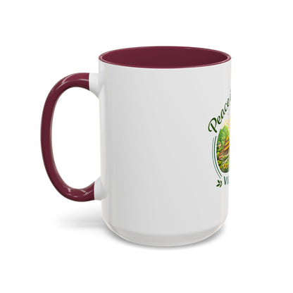 Peace in Practice Village Mug — Colorful 11oz/15oz Ceramic Coffee Cup