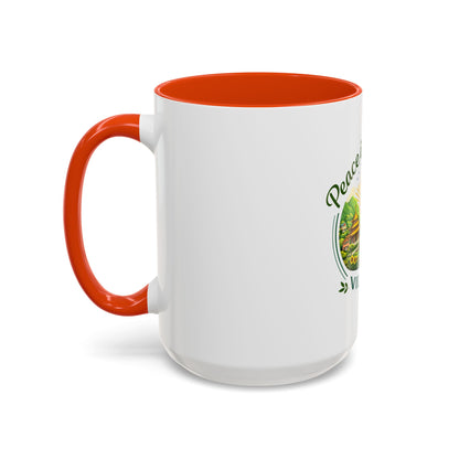 Peace in Practice Village Mug — Colorful 11oz/15oz Ceramic Coffee Cup