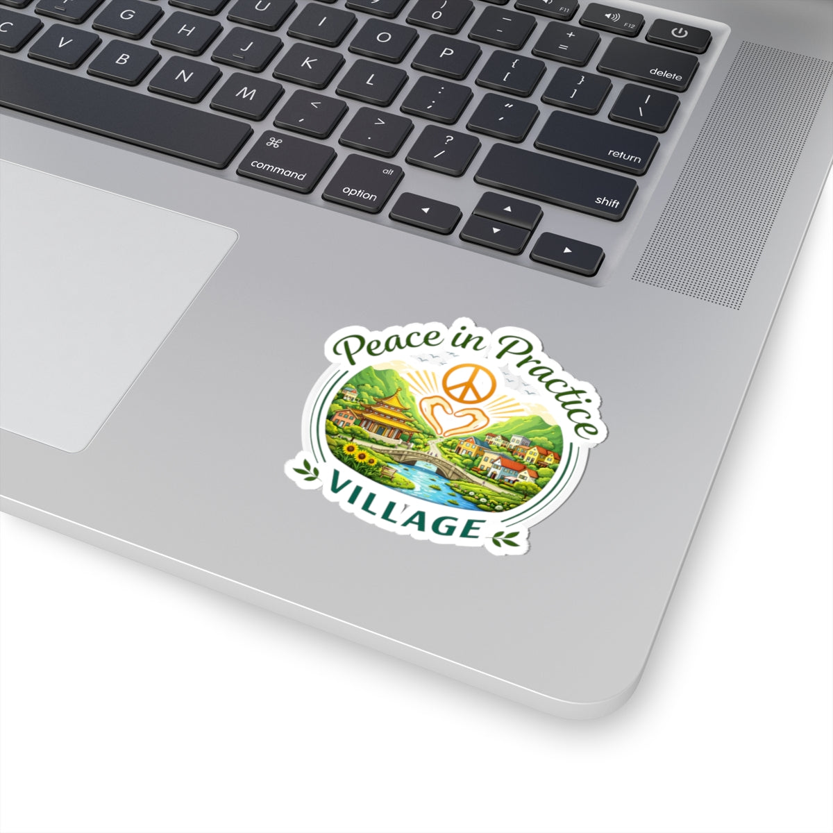 Peace in Practice Village Sticker — Peaceful Countryside Kiss-Cut Vinyl Decal