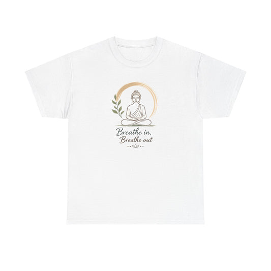 Meditation Buddha Tee — "Breathe in, Breathe out" Mindfulness T‑Shirt