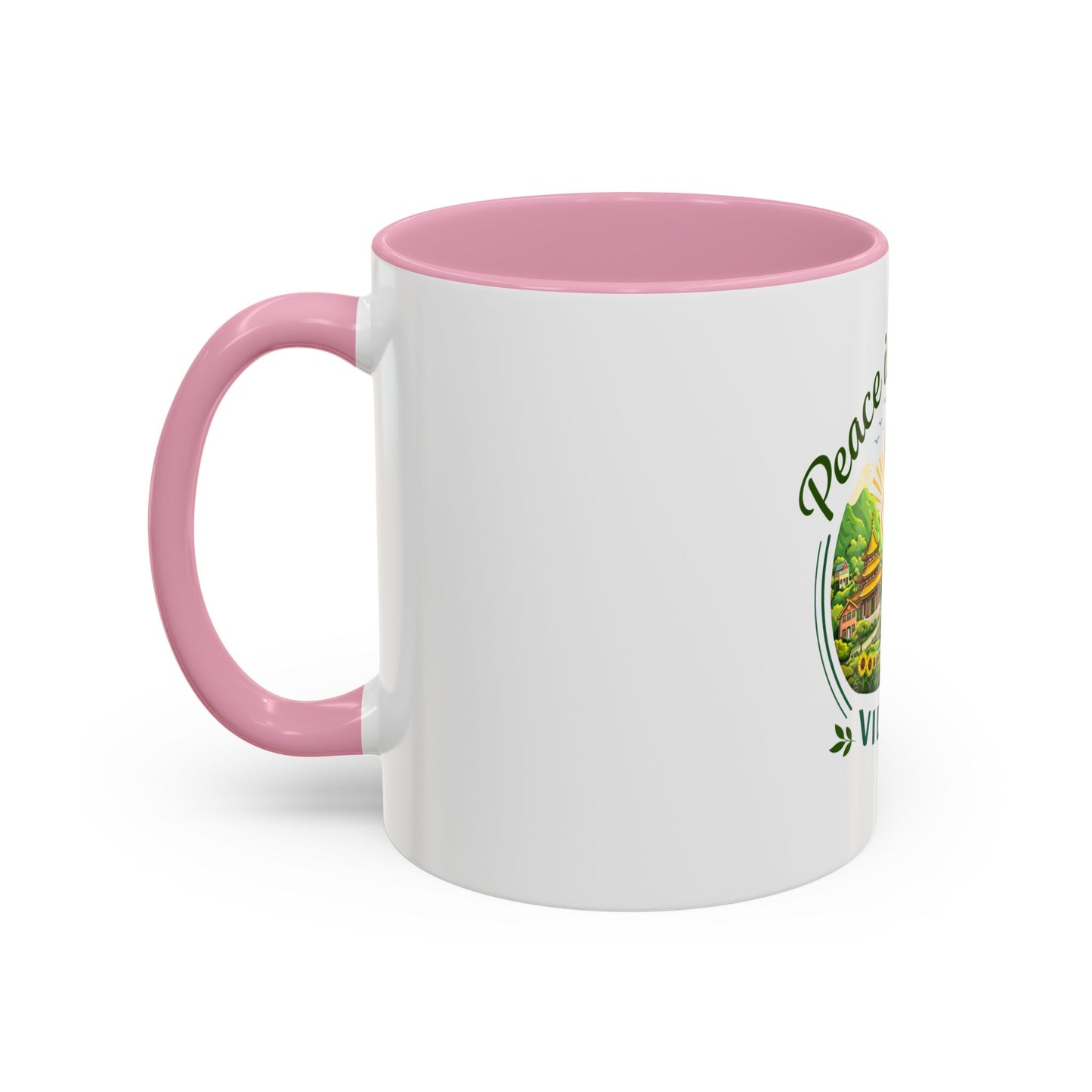 Peace in Practice Village Mug — Colorful 11oz/15oz Ceramic Coffee Cup
