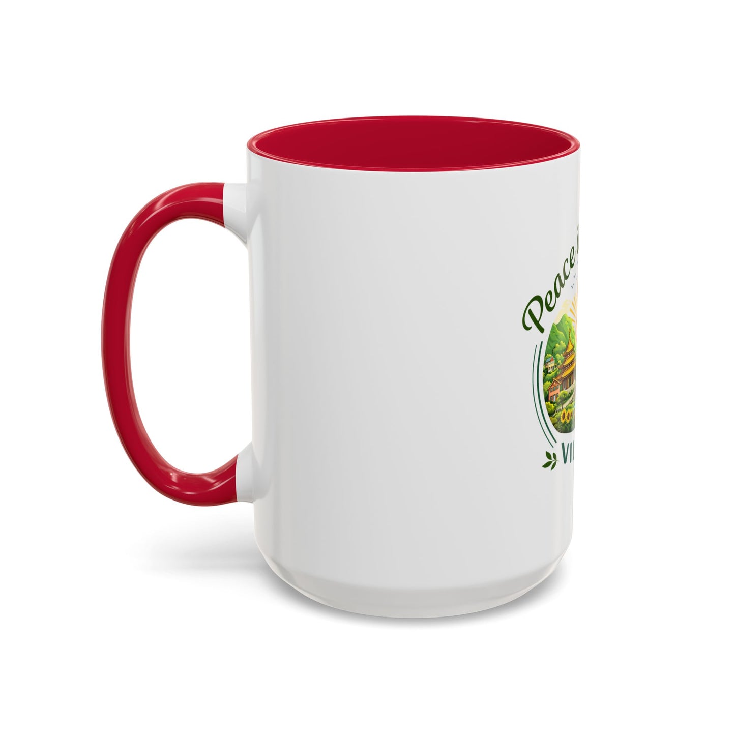 Peace in Practice Village Mug — Colorful 11oz/15oz Ceramic Coffee Cup