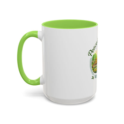 Peace in Practice Village Mug — Colorful 11oz/15oz Ceramic Coffee Cup