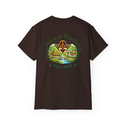 Different Brand -  "Today is going to be my peaceful day" Front Quote + Peace in Practice Village Back Graphic
