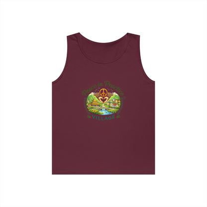 Peace in Practice Village Tank Top – Peace Sign Nature Graphic