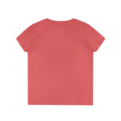 Peace in Practice Village Ladies' V-Neck T-Shirt — Retro Nature Peace Sign Tee