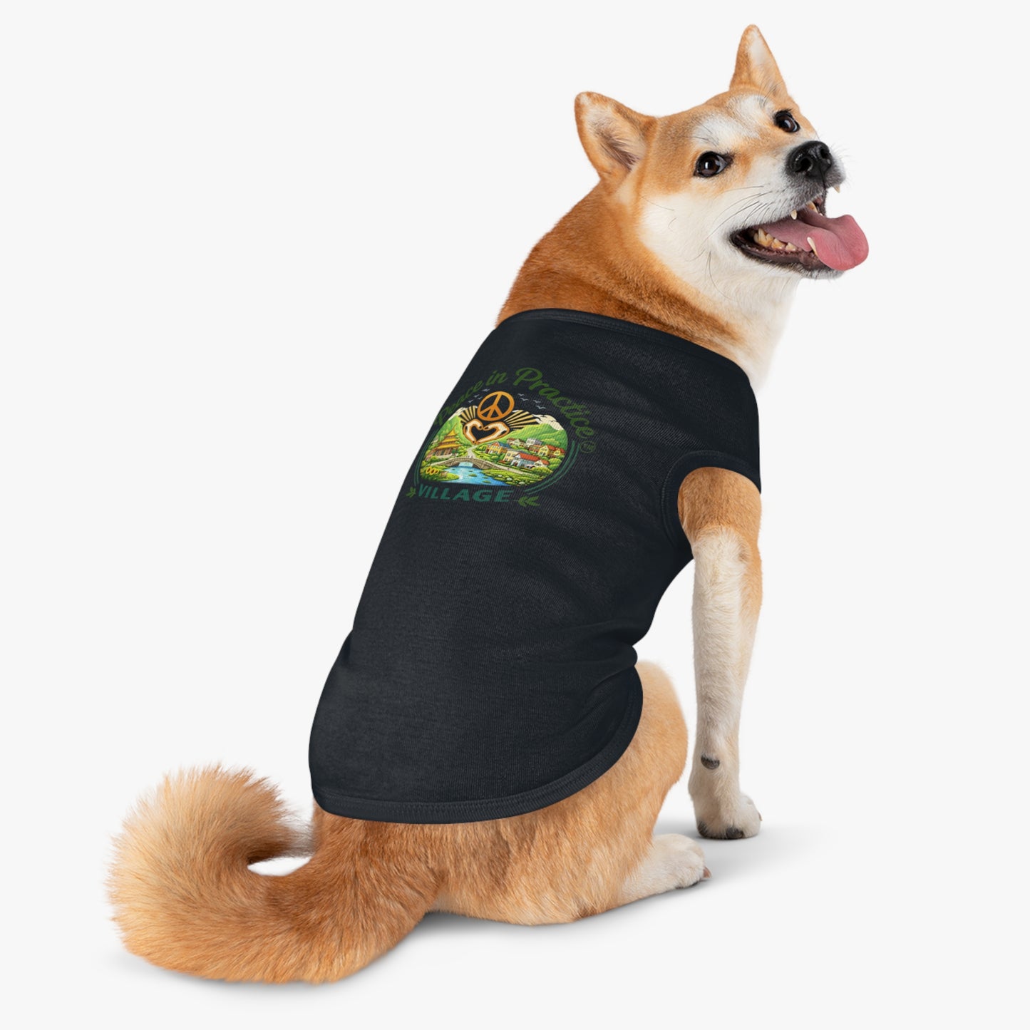 Peace in Practice Village Pet Tank Top — Hippie Peace Sign Dog Shirt