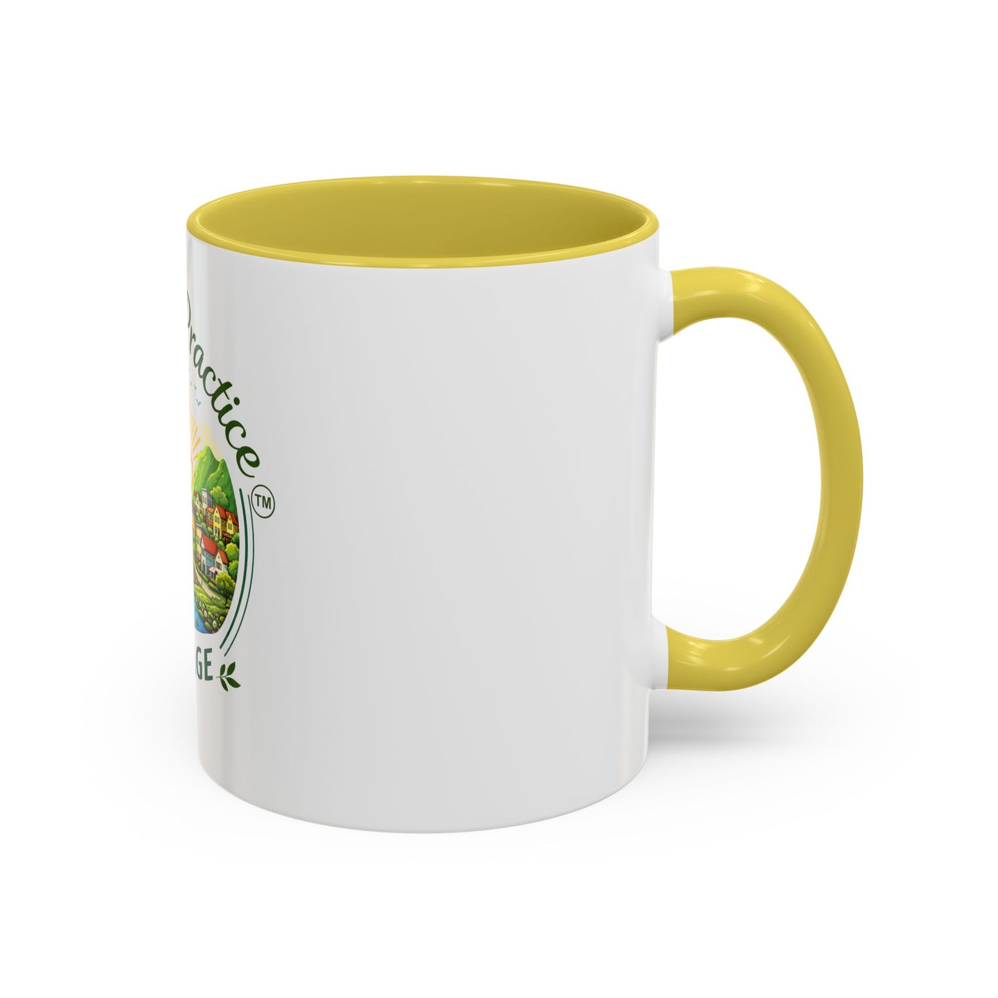 Peace in Practice Village Mug — Colorful 11oz/15oz Ceramic Coffee Cup