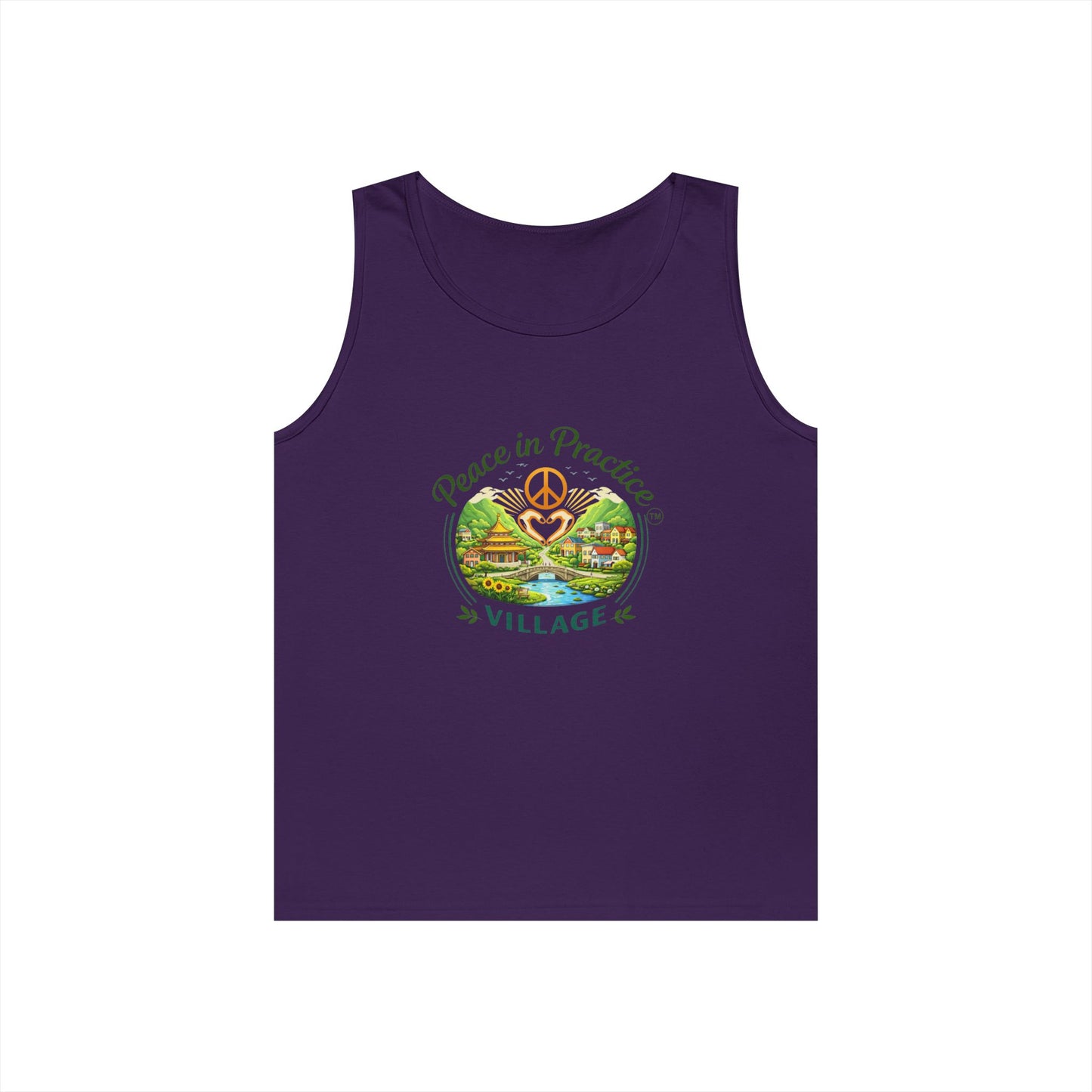 Peace in Practice Village Tank Top – Peace Sign Nature Graphic