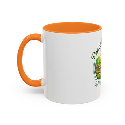 Peace in Practice Village Mug — Colorful 11oz/15oz Ceramic Coffee Cup