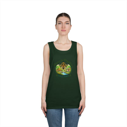 Peace in Practice Village Tank Top – Peace Sign Nature Graphic