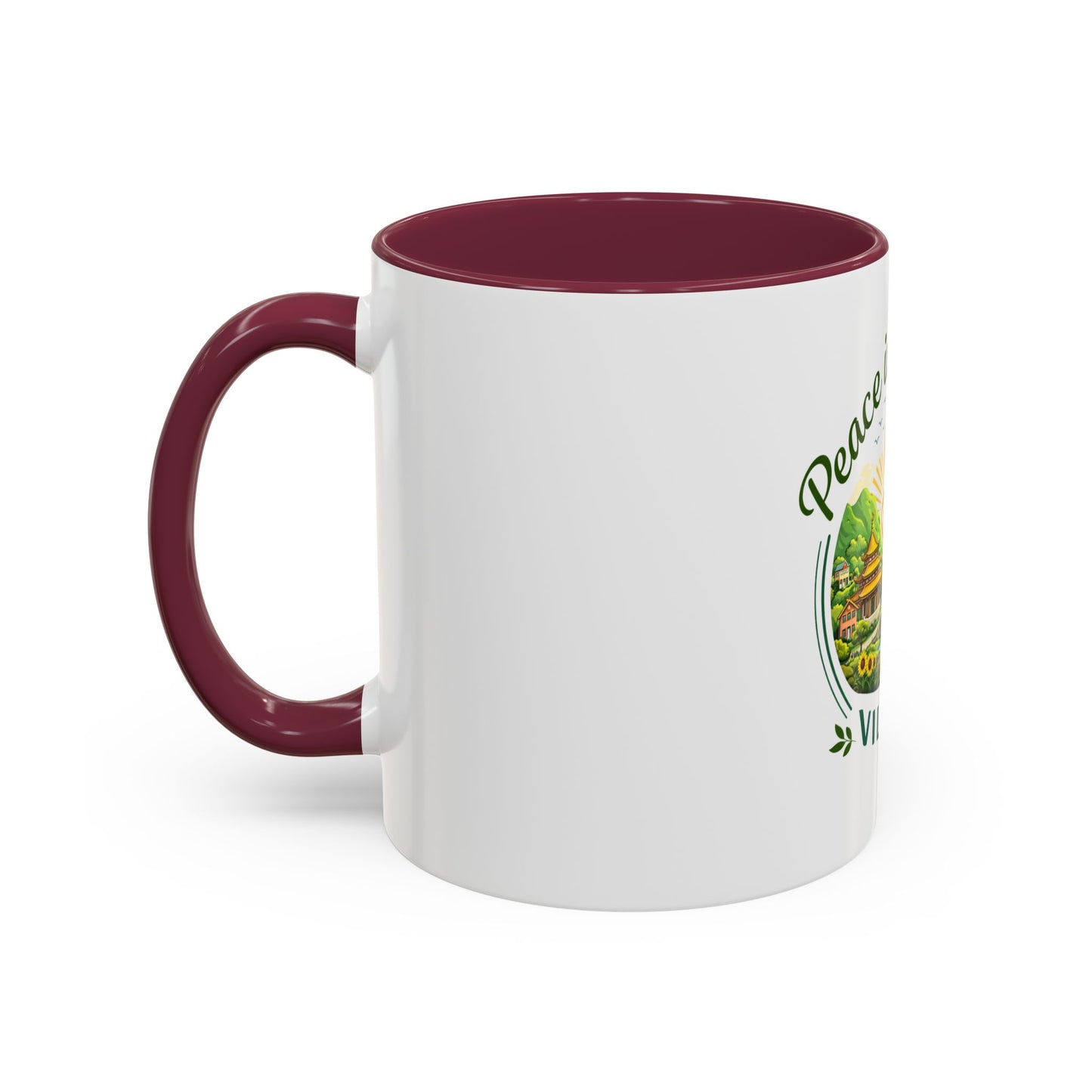 Peace in Practice Village Mug — Colorful 11oz/15oz Ceramic Coffee Cup