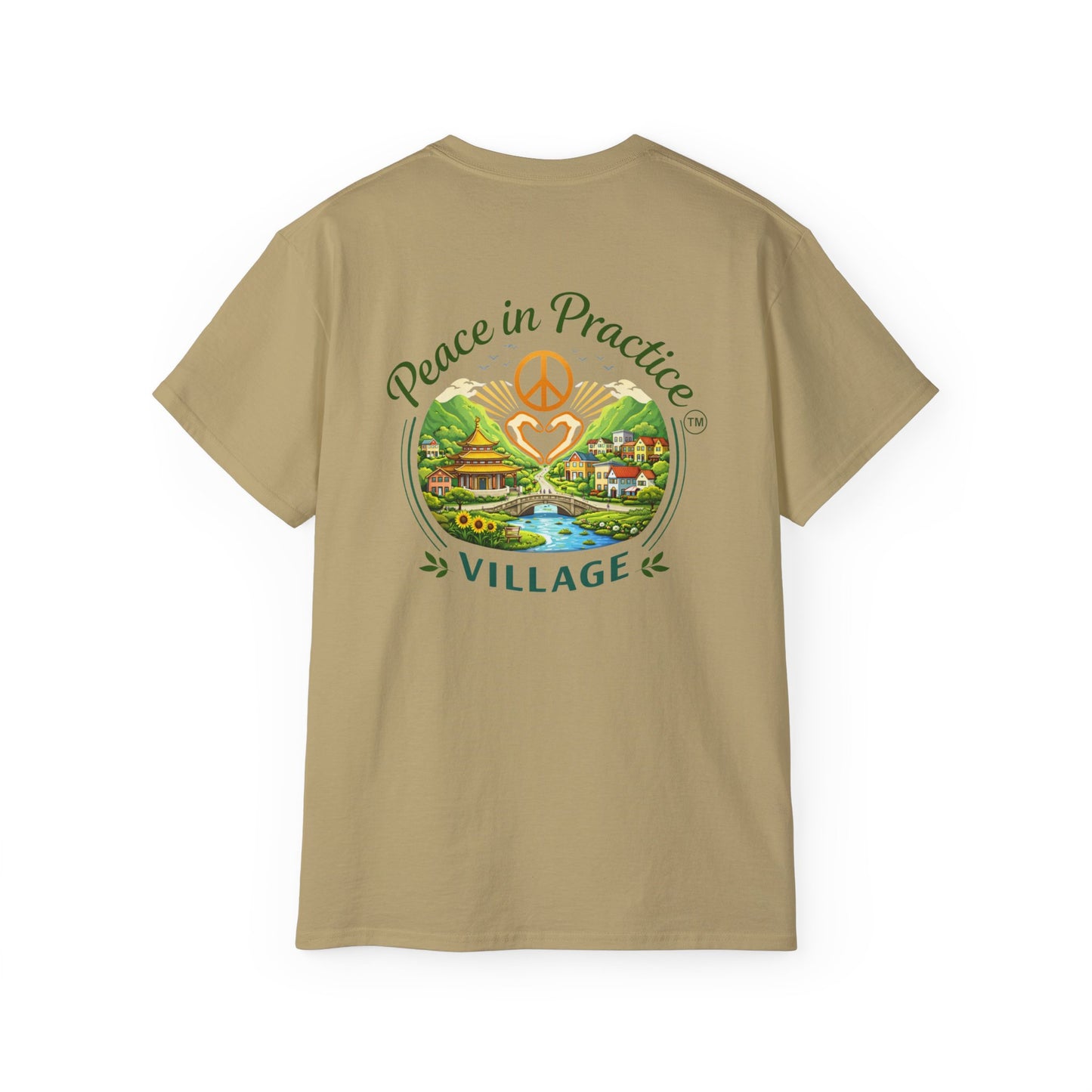 Different Brand -  "Today is going to be my peaceful day" Front Quote + Peace in Practice Village Back Graphic