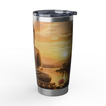 Buddha Sunrise 20oz Tumbler — Travel Mug with Serene Lotus & Meditation Design