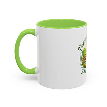 Peace in Practice Village Mug — Colorful 11oz/15oz Ceramic Coffee Cup