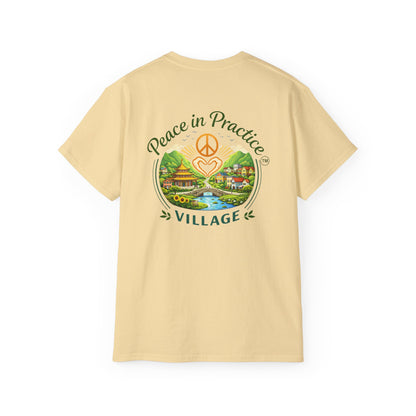 Different Brand -  "Today is going to be my peaceful day" Front Quote + Peace in Practice Village Back Graphic