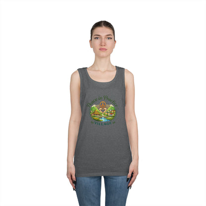 Peace in Practice Village Tank Top – Peace Sign Nature Graphic