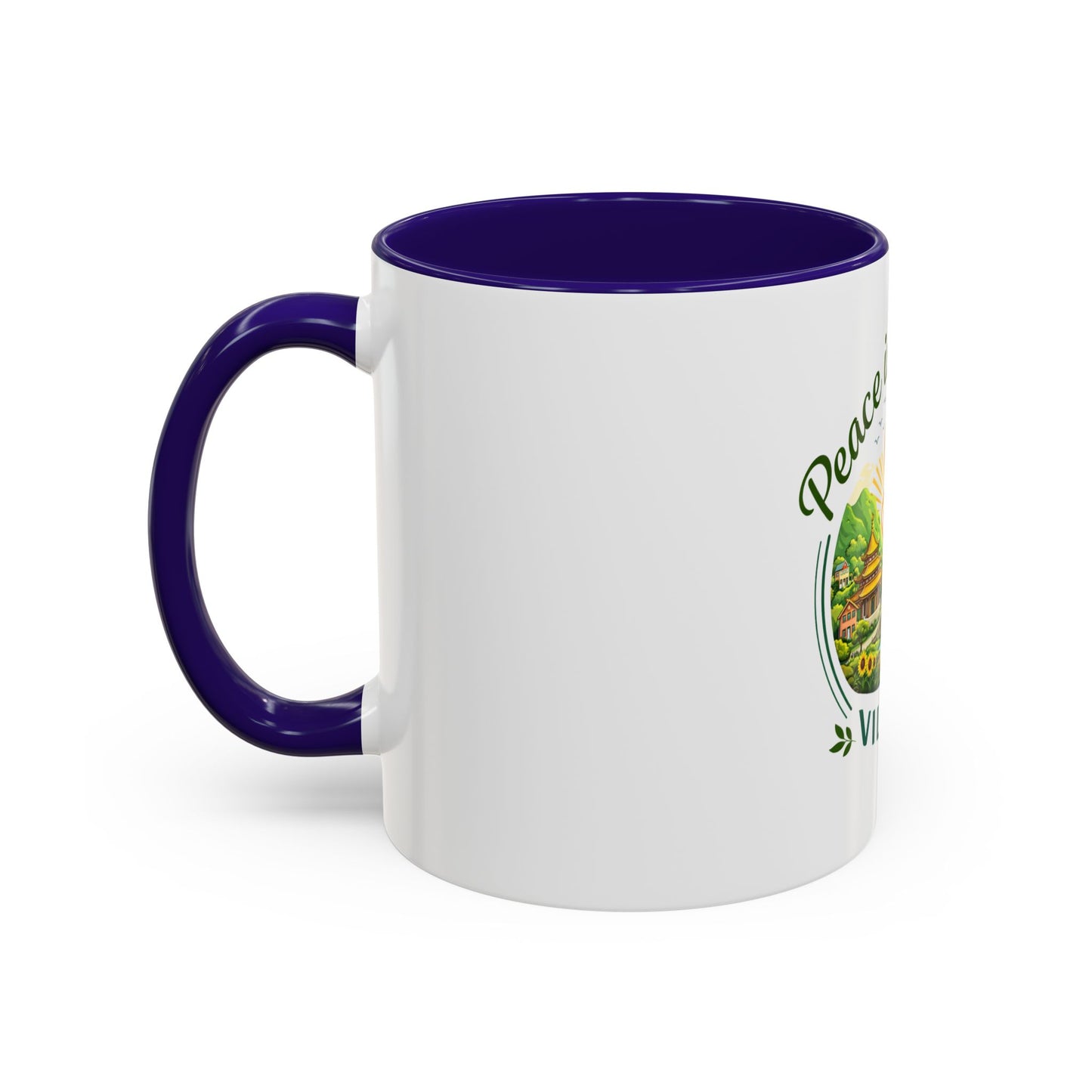 Peace in Practice Village Mug — Colorful 11oz/15oz Ceramic Coffee Cup