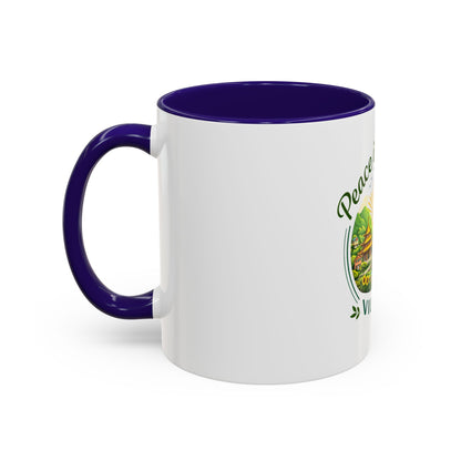 Peace in Practice Village Mug — Colorful 11oz/15oz Ceramic Coffee Cup