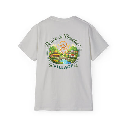 Different Brand -  "Today is going to be my peaceful day" Front Quote + Peace in Practice Village Back Graphic