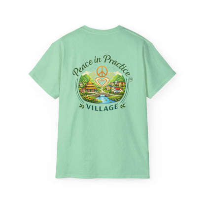 Different Brand -  "Today is going to be my peaceful day" Front Quote + Peace in Practice Village Back Graphic