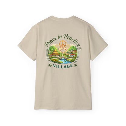 Different Brand -  "Today is going to be my peaceful day" Front Quote + Peace in Practice Village Back Graphic