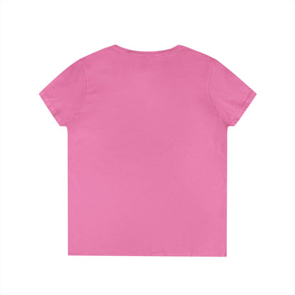 Peace in Practice Village Ladies' V-Neck T-Shirt — Retro Nature Peace Sign Tee