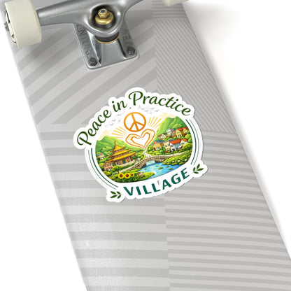 Peace in Practice Village Sticker — Peaceful Countryside Kiss-Cut Vinyl Decal